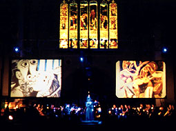 stained glass, the stage and all