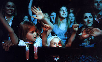at the front of the crowd