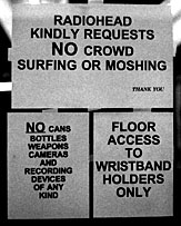 signs at the entrances